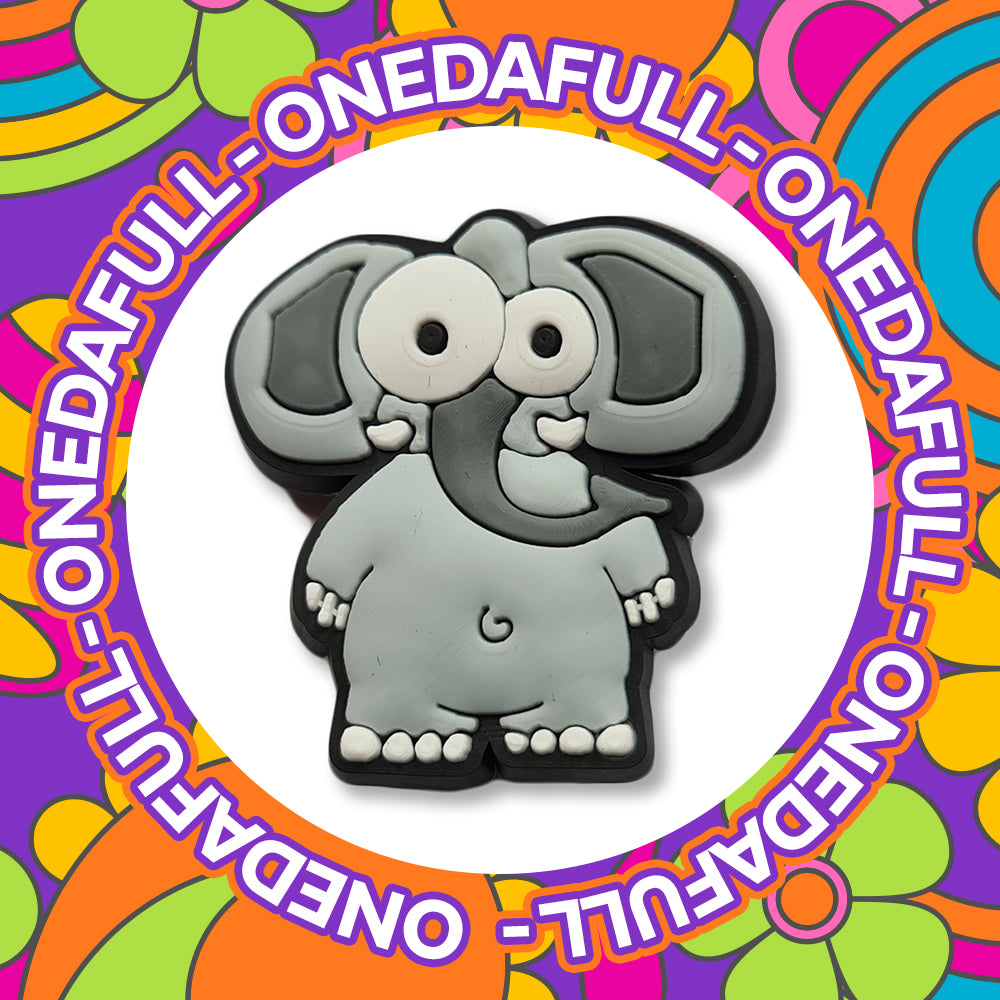 Funny Wide-Eyed Elephant Croc Charm - PVC Clog Decoration