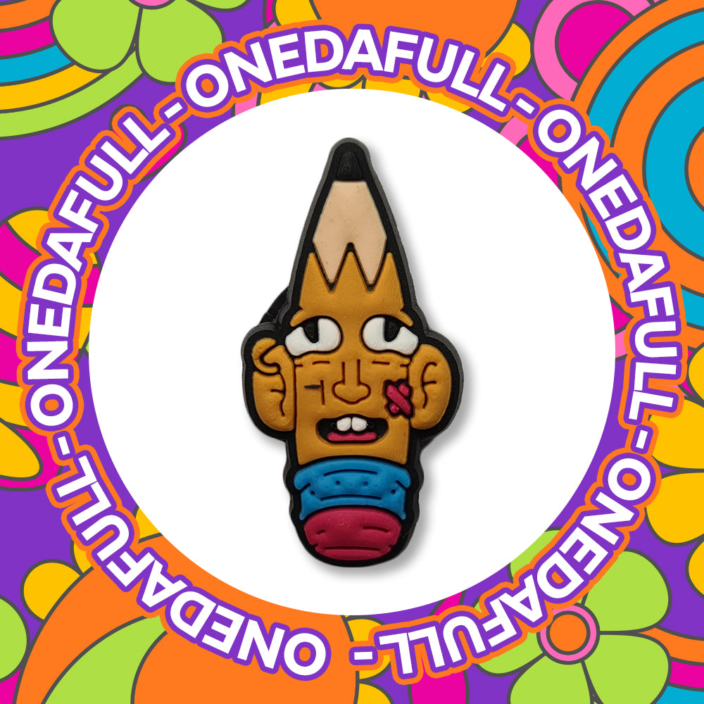 Weird Creepy Goofy Pencil Face Charm To Fit Crocs/Clogs- 3D - Funny - Strange