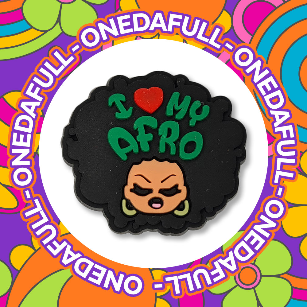 SUPER CUTE Beauty Black Queen I Love My Afro Croc Charm