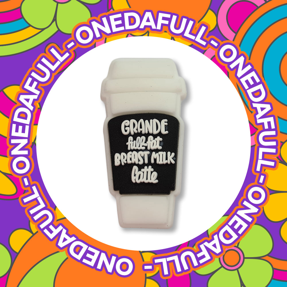 Super Cute Funny Breast Milk Latte Charm To Fit Crocs/Clogs - PVC - Drink