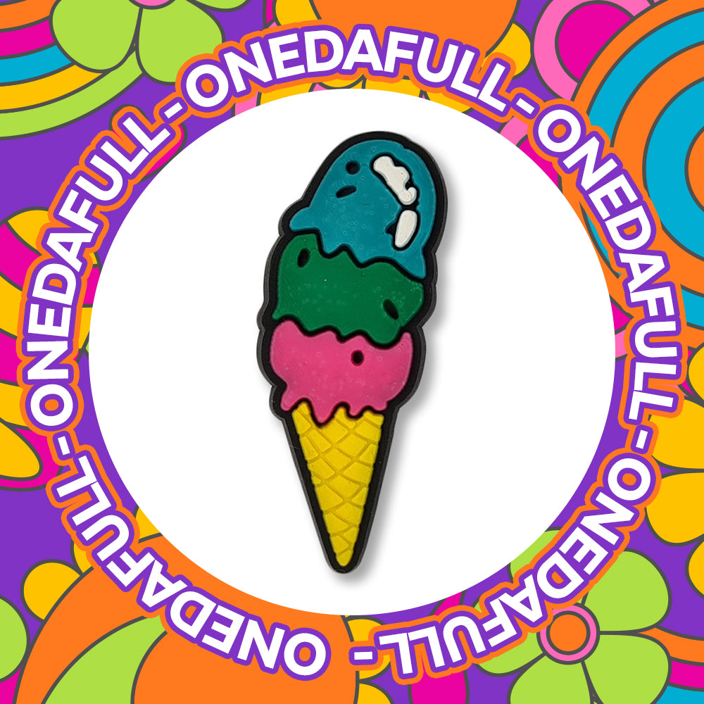 Triple Scoop Ice Cream Cone Clog Charm