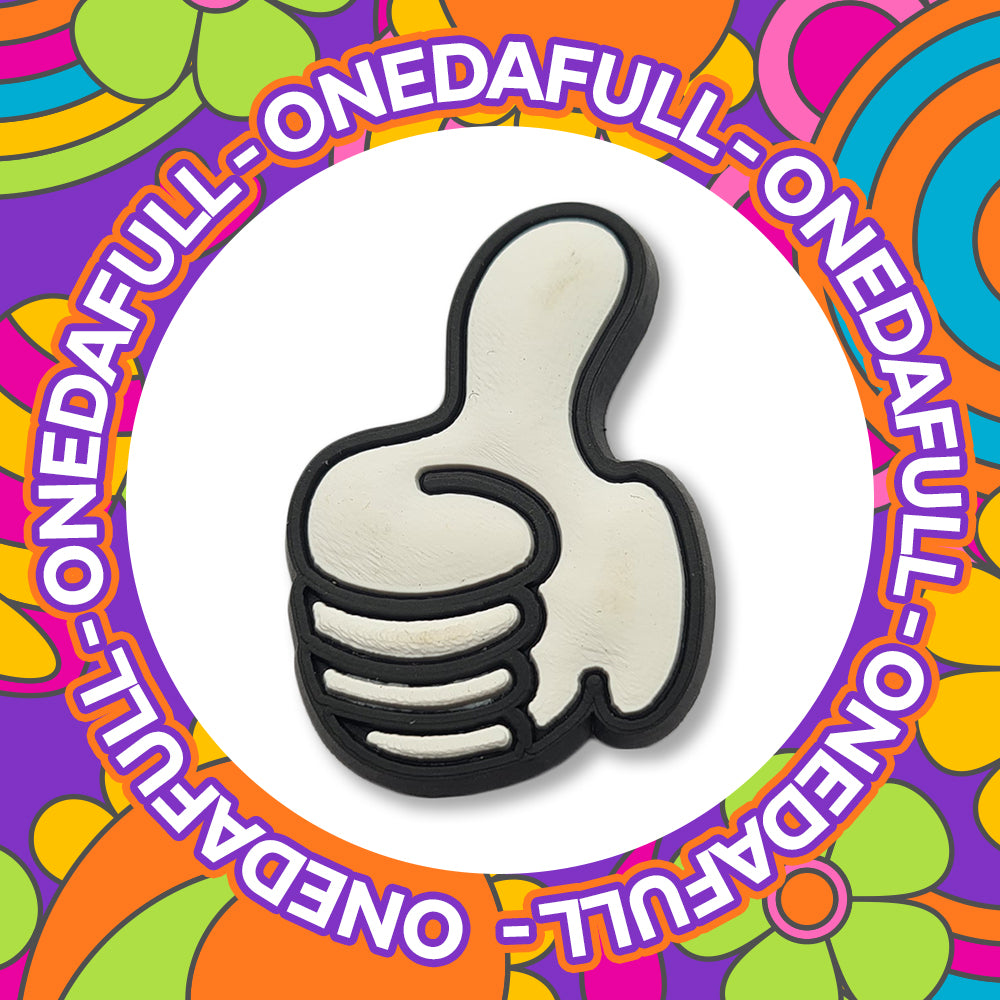White Thumbs Up Hand Charm for Crocs/Clogs