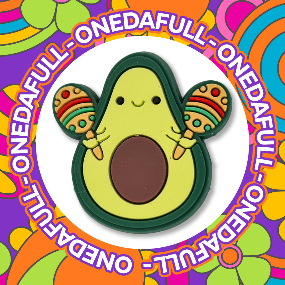 Smiling Avocado With Maracas Clog Charm