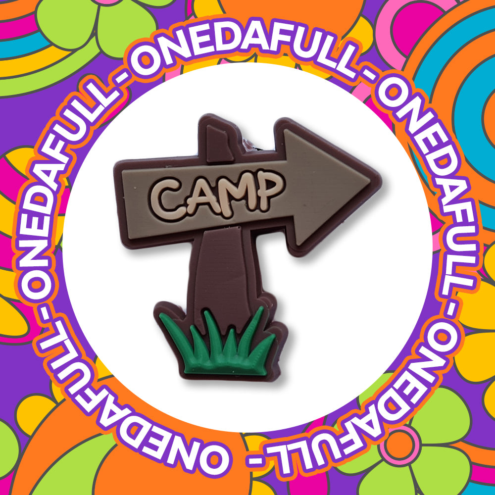 Cute Wooden Camp Sign Arrow Adventure Charm To Fit Crocs