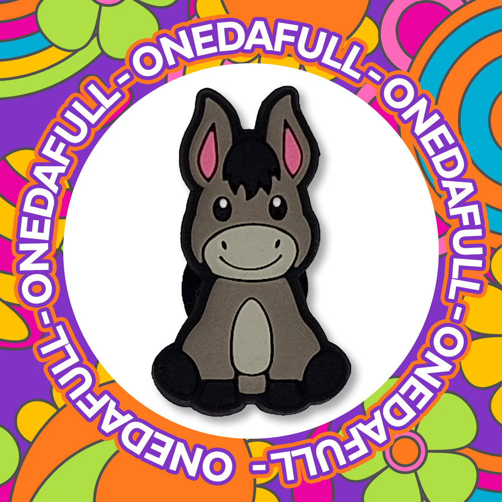 Super Cute Chunky Grey Donkey Charm To Fit Crocs - Animal