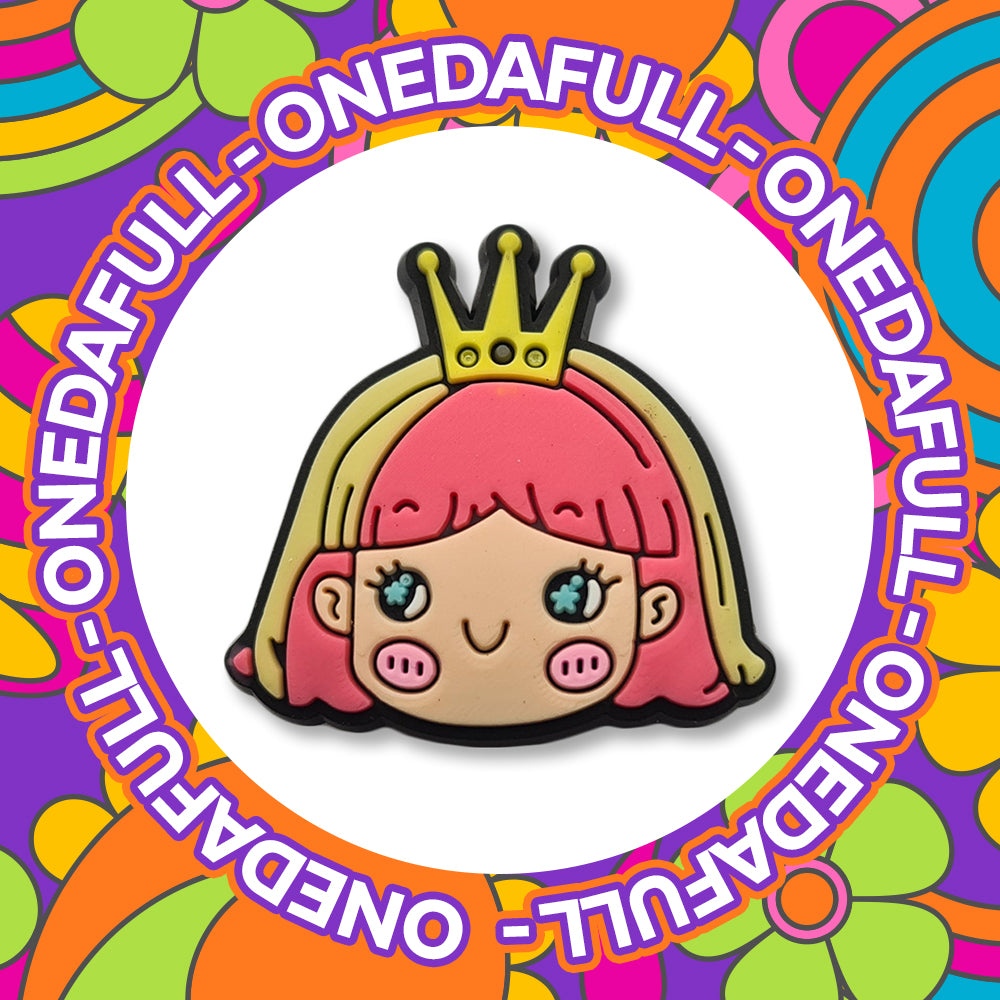 Pink Princess Crown Croc Charm: 3D Clog Decoration