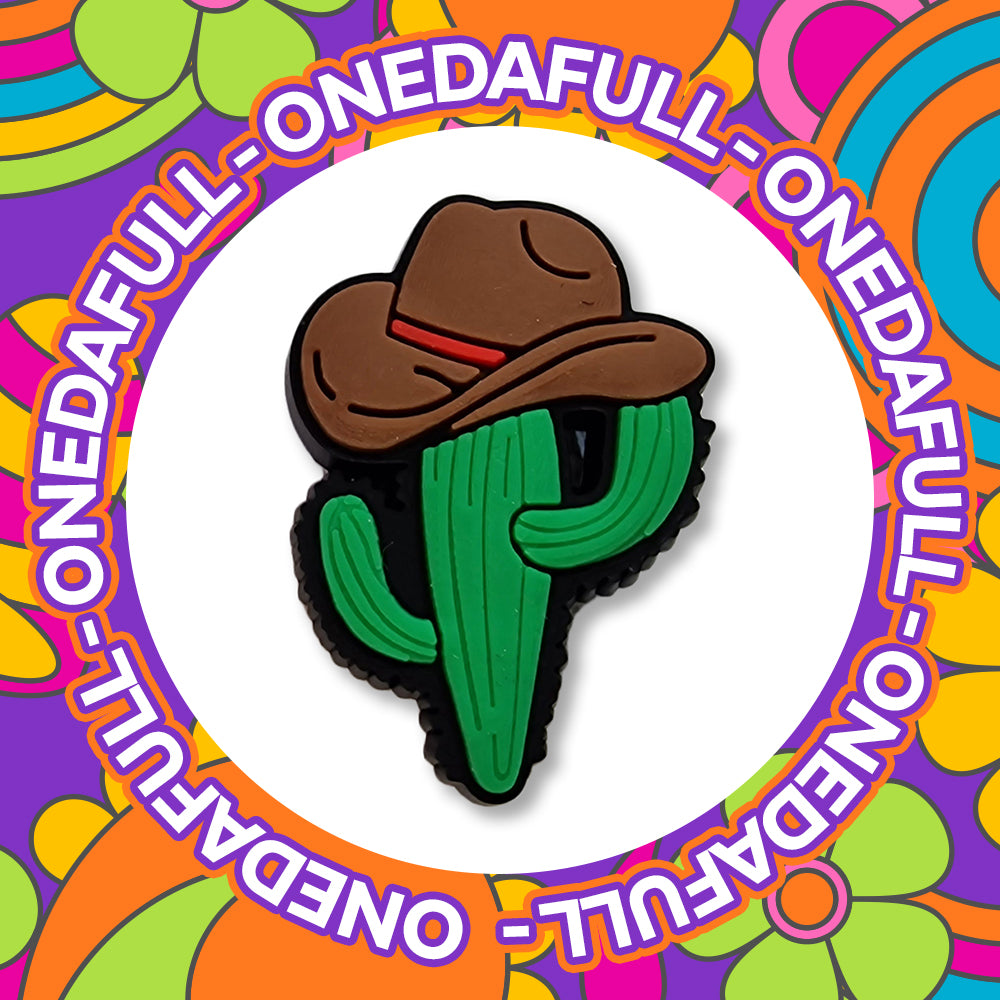 Super Cute Cowboy Hat Cactus Plant Croc Charm - Funny