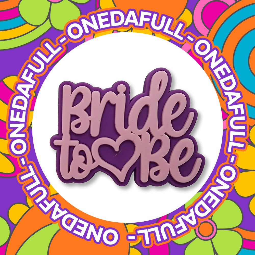 Super Cute Bride To Be Pink & Purple Croc Charm - Wedding