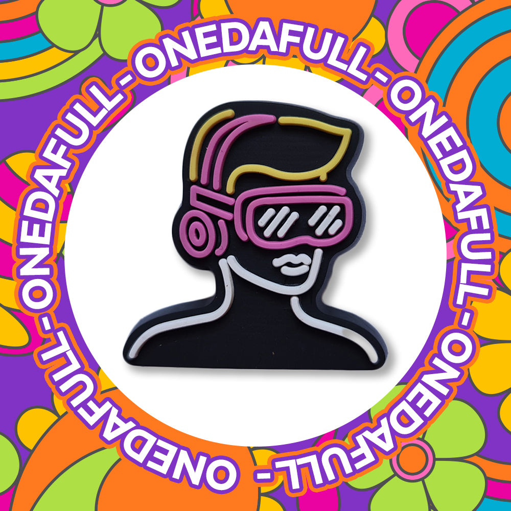 Retro Neon Style DJ Headphones Dude Charm To Fit Crocs
