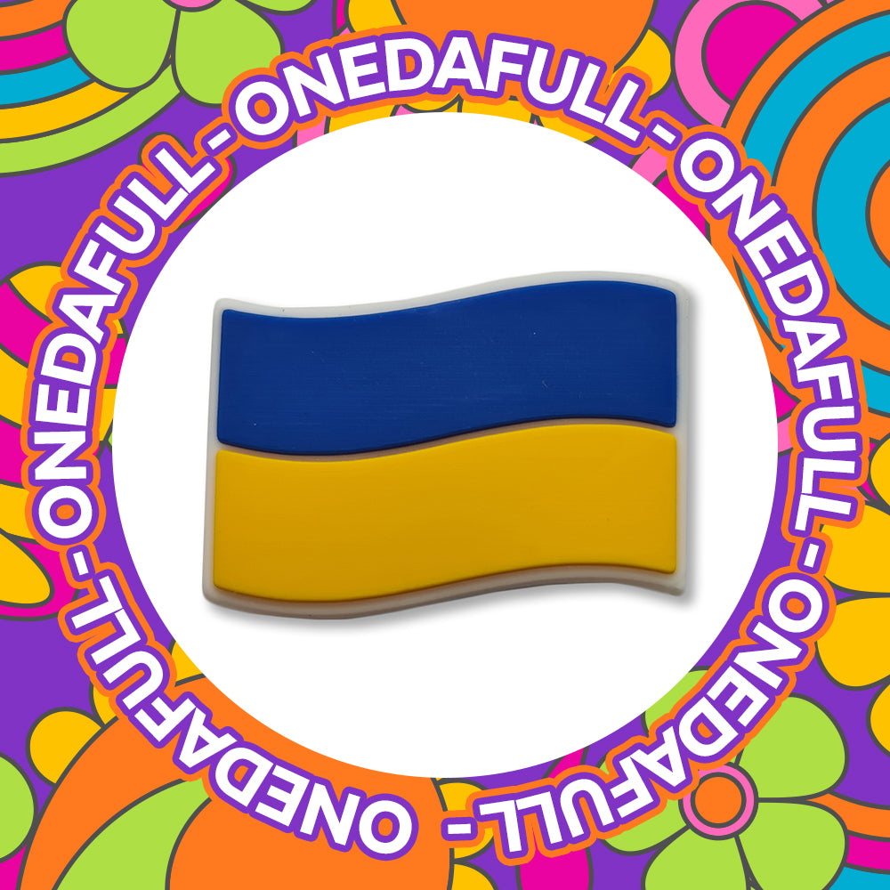 Ukraine Flag - NO War - PEACE Charm To Fit Crocs/Clogs - Country Travel