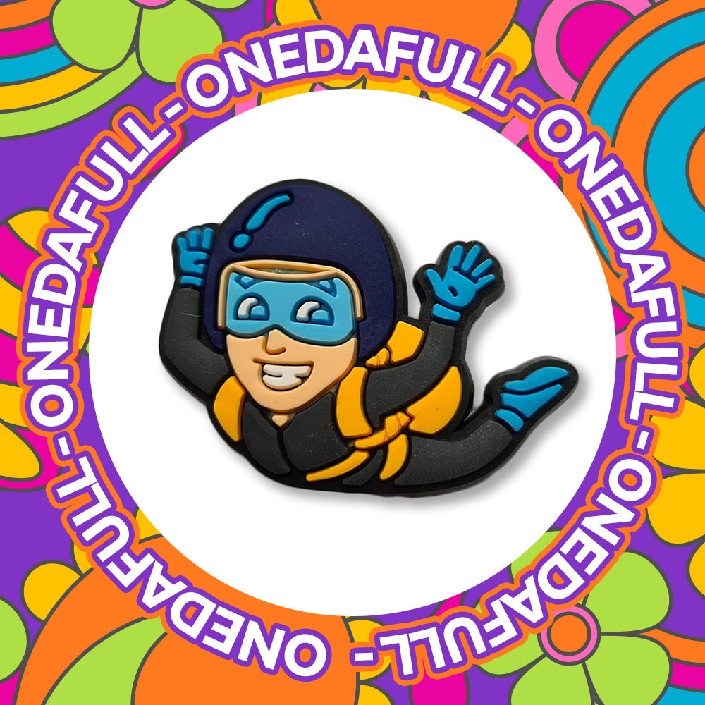 Super Cute Man Boy Sky Diver Diving Parachute Jump Charm To Fit Crocs/Clogs