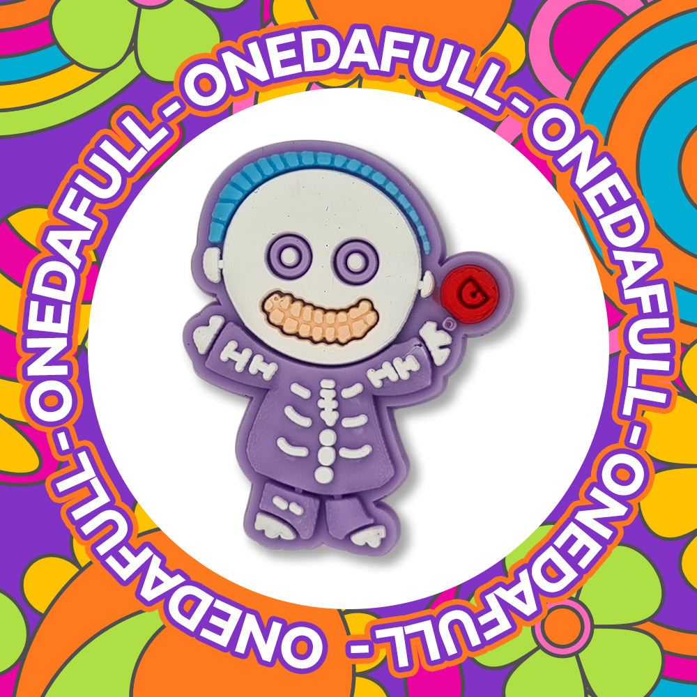 Cute Purple Chunky Zombie Skeleton Clog Charm To Fit Crocs