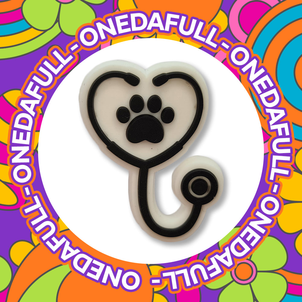 Super Cute Animal Vet Stethoscope With Paw Print Croc Charm - Medical Care