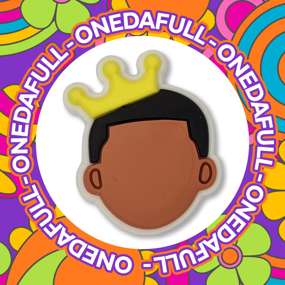 King Silhouette Croc Charm - Black Prince Charming