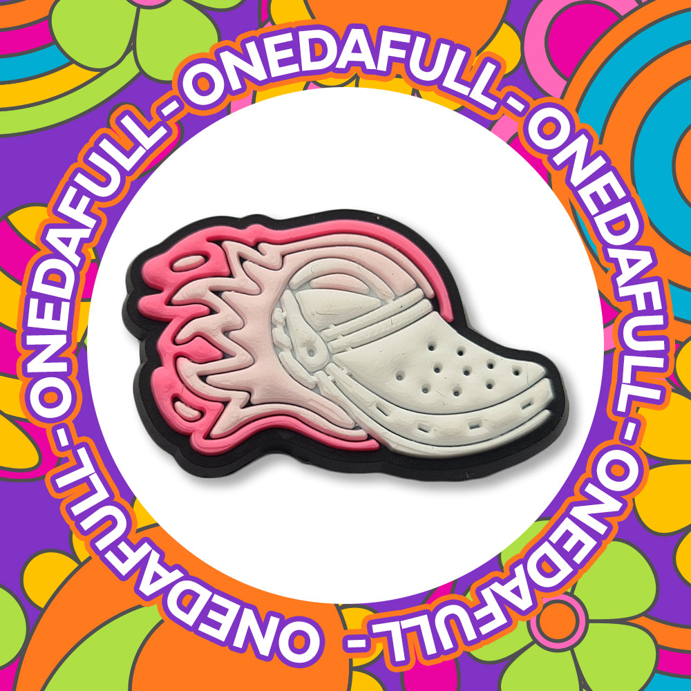 Flaming White Croc Charm