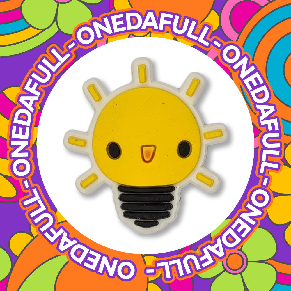 Happy Light Bulb Clog Charm