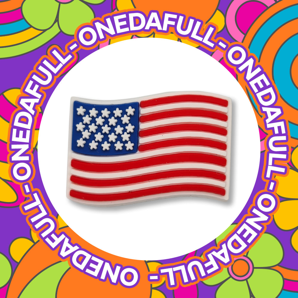 USA America US FLAG Charm To Fit Crocs/Clogs - Pvc - Country Travel