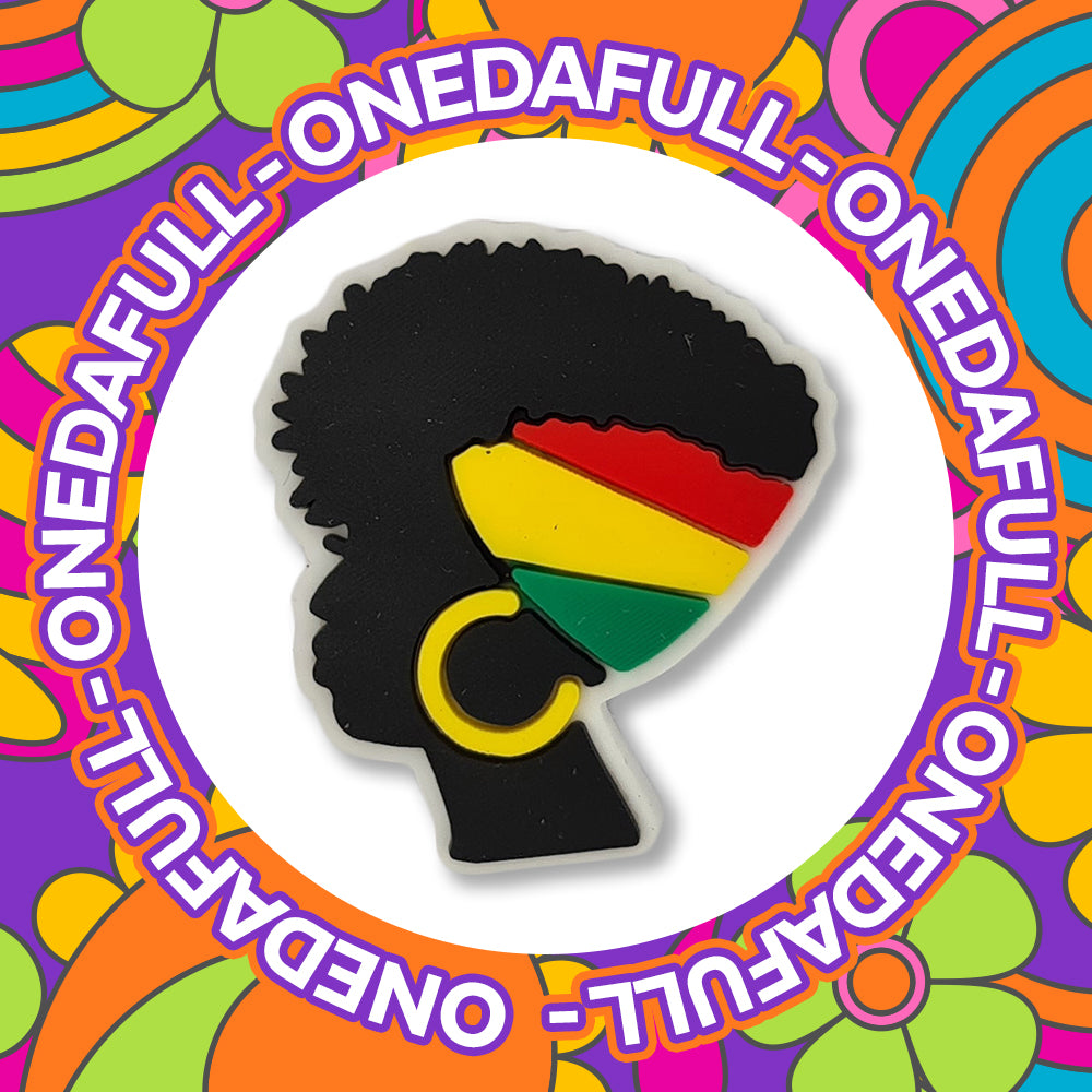 Black Africa Queen Silhouette Croc Charm