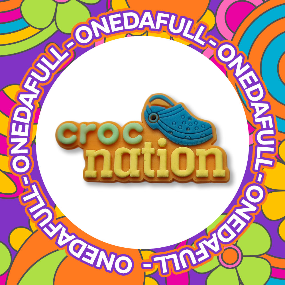 CUTE Croc Nation Badge Of Honour Charm To Fit Crocs/Clogs - PVC - Happy - 3D