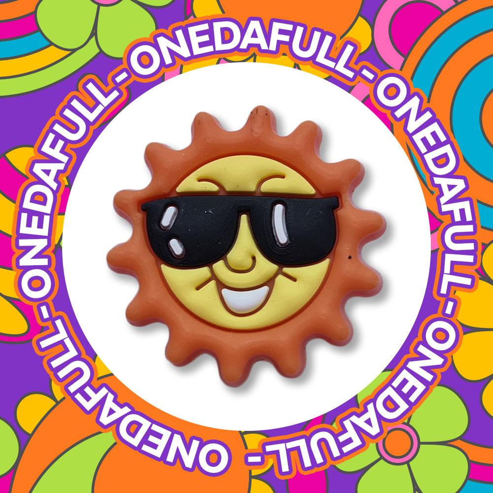 Super Cute Smiling Sun Sunshine Wearing Sun Glasses Charm To Fit Crocs