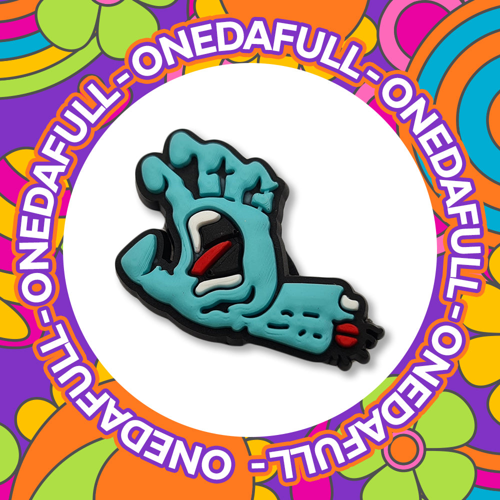 Screaming Zombie Hand Croc Charm: Spooky Clog Decoration