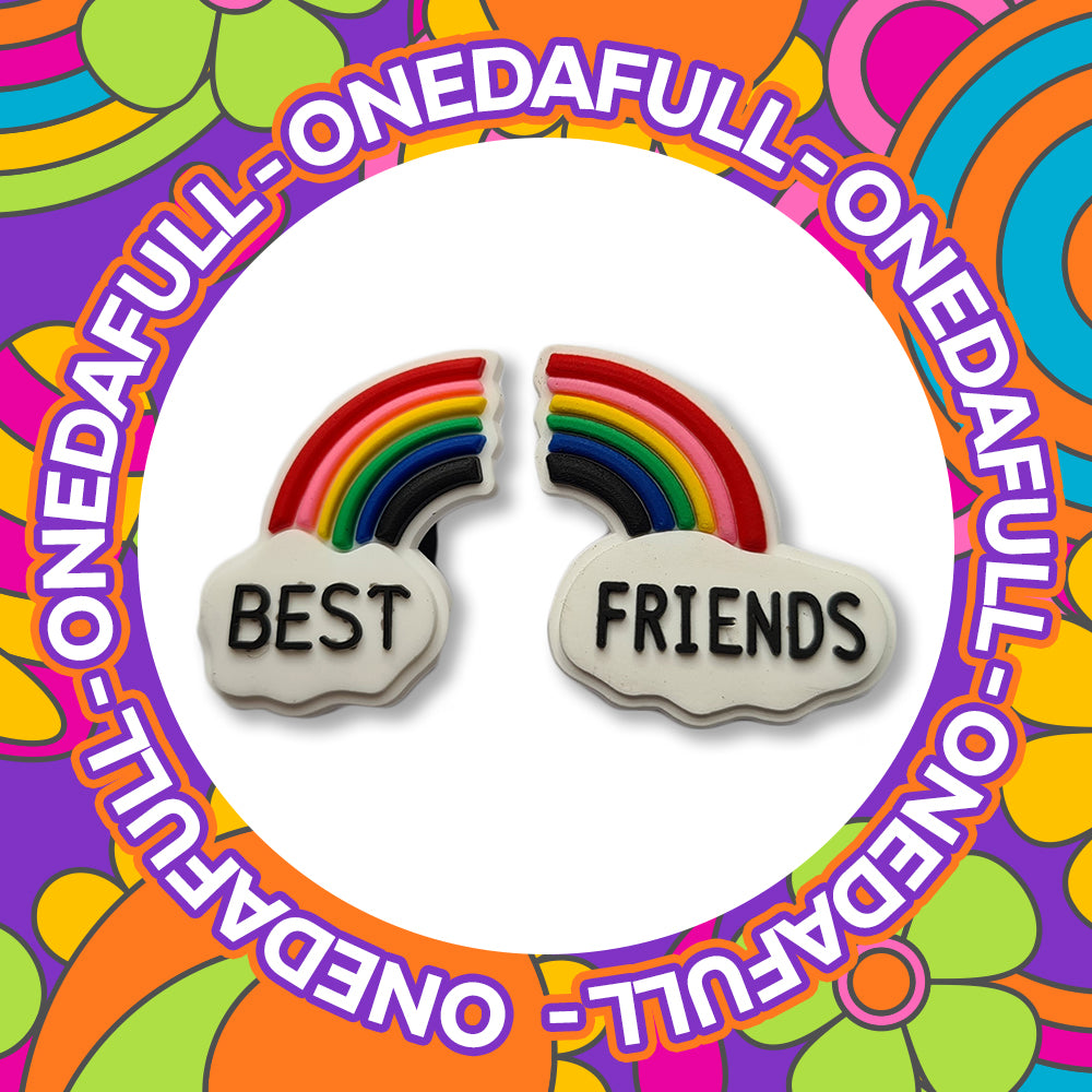 Super Cute Best Friends Split Charm Charm To Fit Crocs/Clogs - PVC - Magical