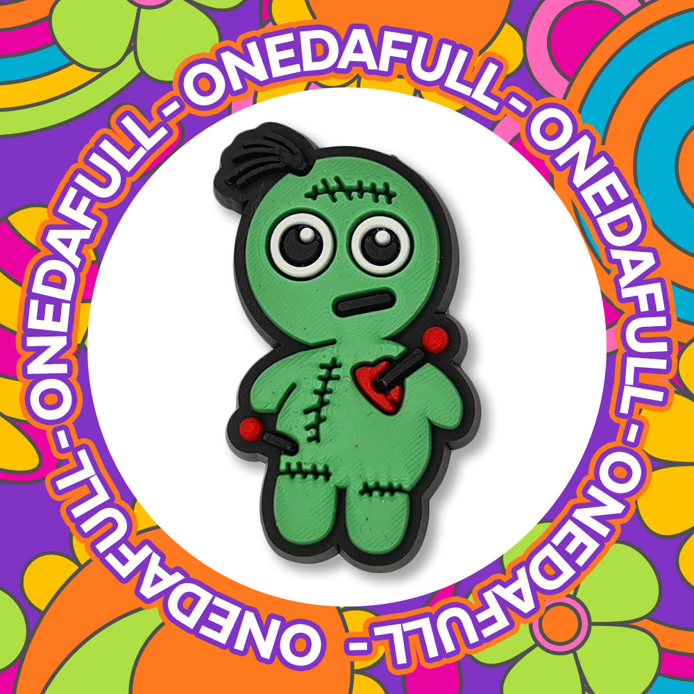 Cute Chunky Green Voodoo Doll Clog Charm To Fit Crocs