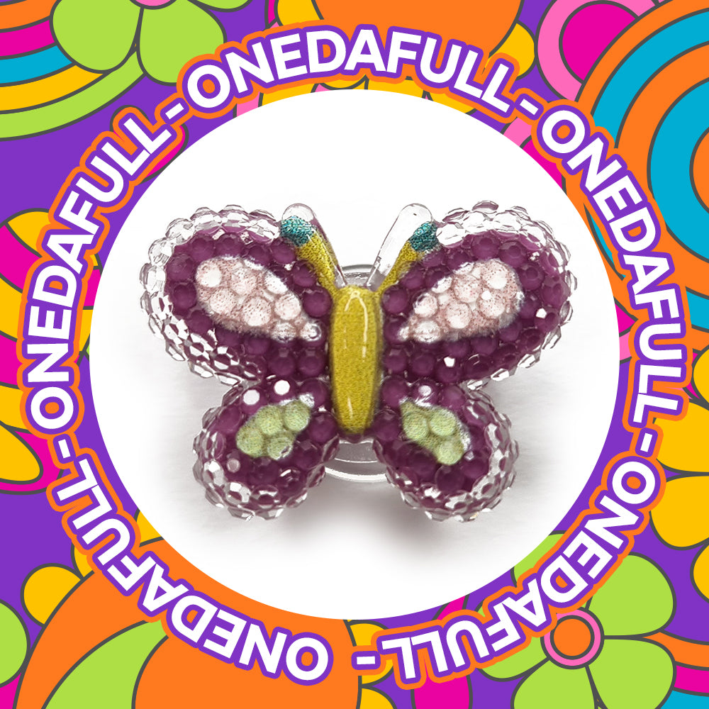 Beautiful Luxury 3d Resin Purple Butterfly Charm To Fit Crocs/Clogs
