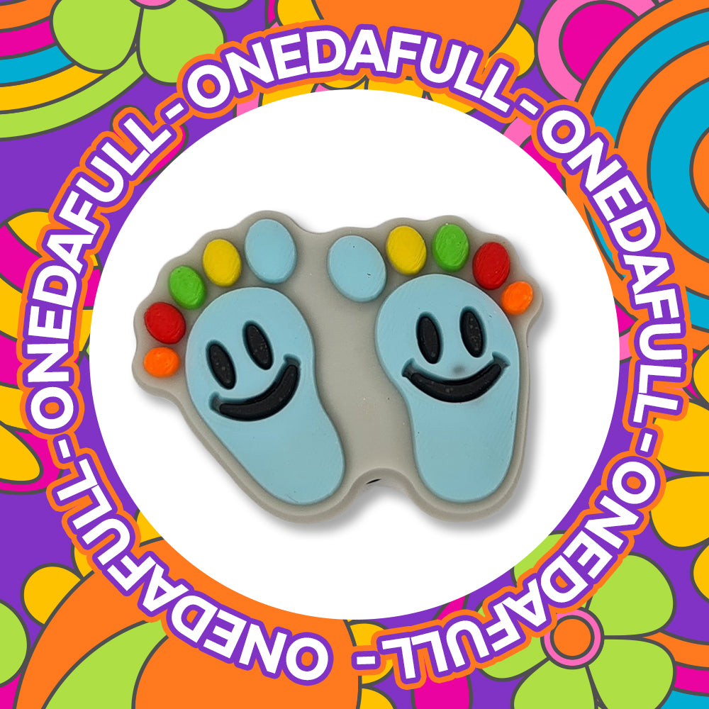 Baby Rainbow Smiling Feet Clog Charm