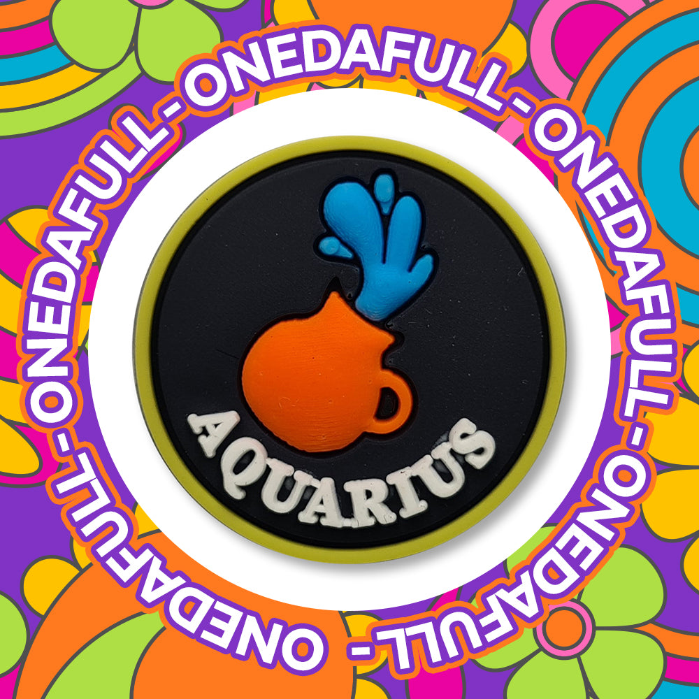 3D Aquarius Croc Charm: Star Sign Clog Decoration