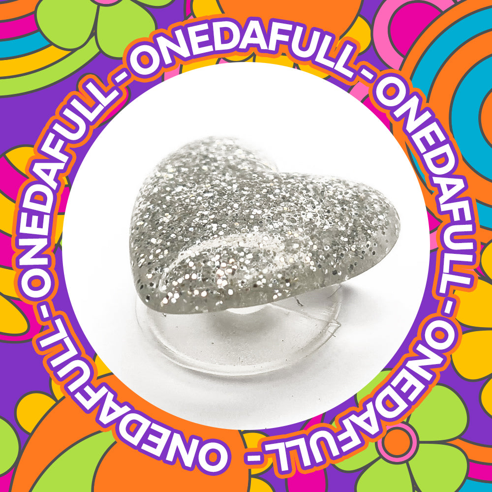 Beautiful Luxury 3d Silver Glitter Love Heart Charm To Fit Crocs/Clogs