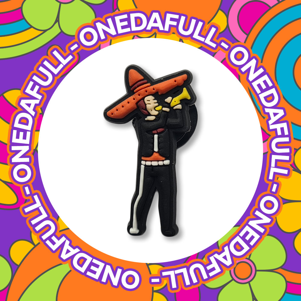 Mexican Trumpet Man Sombrero Croc Charm
