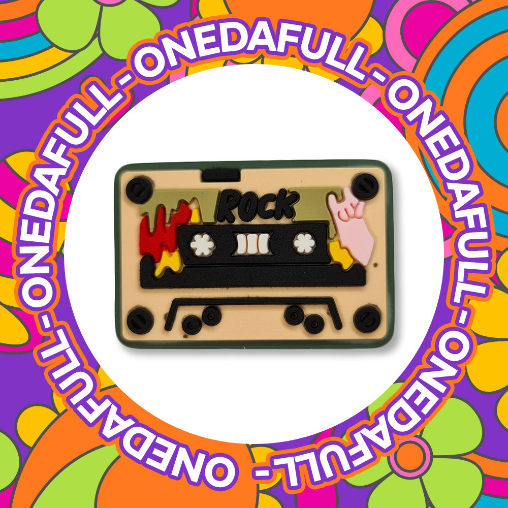 Super Cute Retro Rock Music Tape Cassette Charm To Fit Crocs/Clogs - 90s