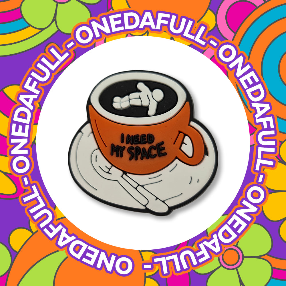 Super Cute I Need Space Cup Of Coffee Charm To Fit Crocs/Clogs - Drink - Latte