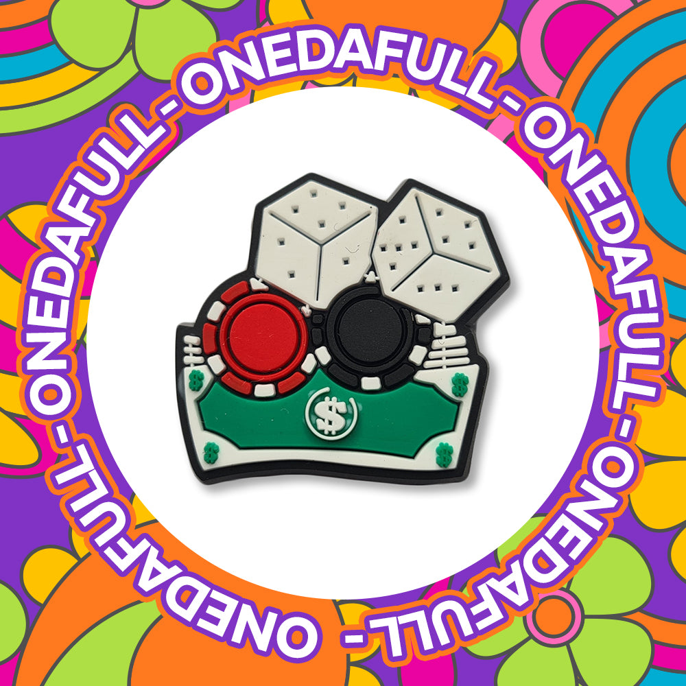 Casino Dice & Chips Croc Charm Gambling