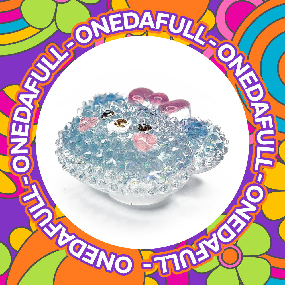 Beautiful Luxury 3d Resin Blue Teddy Bear With Bow Charm To Fit Crocs/Clogs