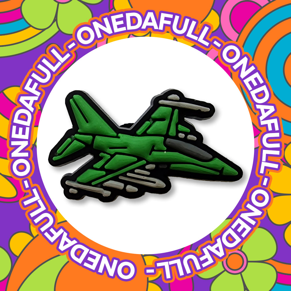 Green Fighter Jet War Plane Army Air Force Navy Clog Charm To Fit Crocs