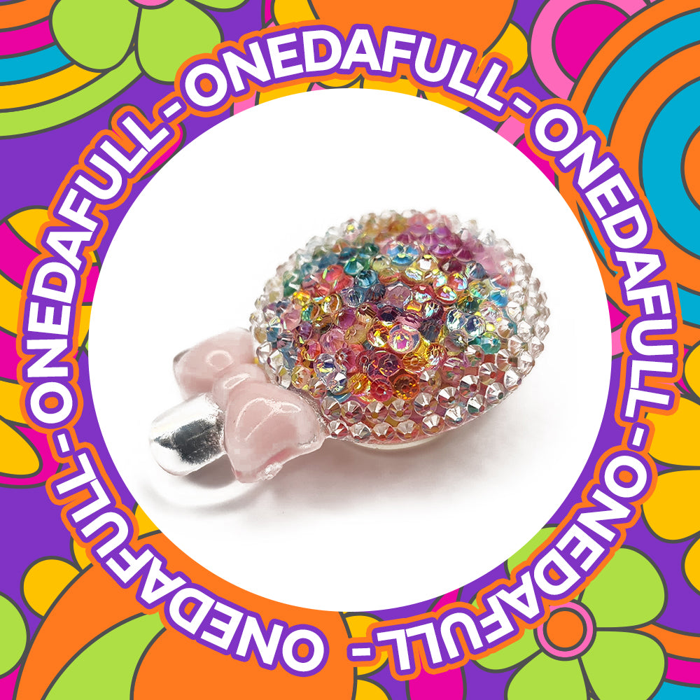Beautiful Luxury 3d Resin Ball Filled Balloon Bow Charm To Fit Crocs/Clogs
