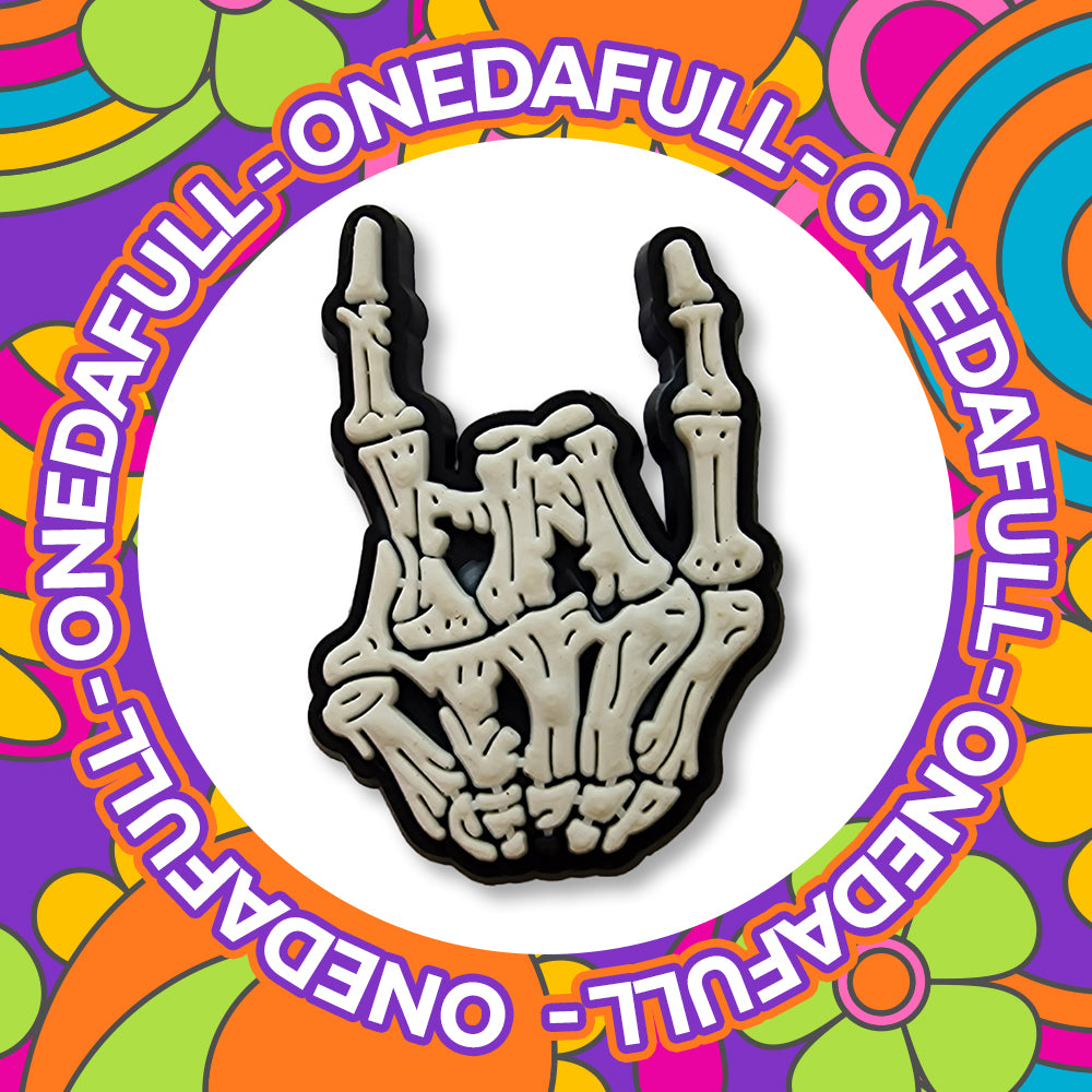 Heavy Metal Devil Horn Rock Music Skeleton Hand Clog Charm To Fit Crocs