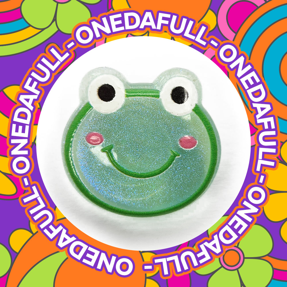 Beautiful Luxury 3d Resin Green Glitter Frog Cute Charm To Fit Crocs/Clogs