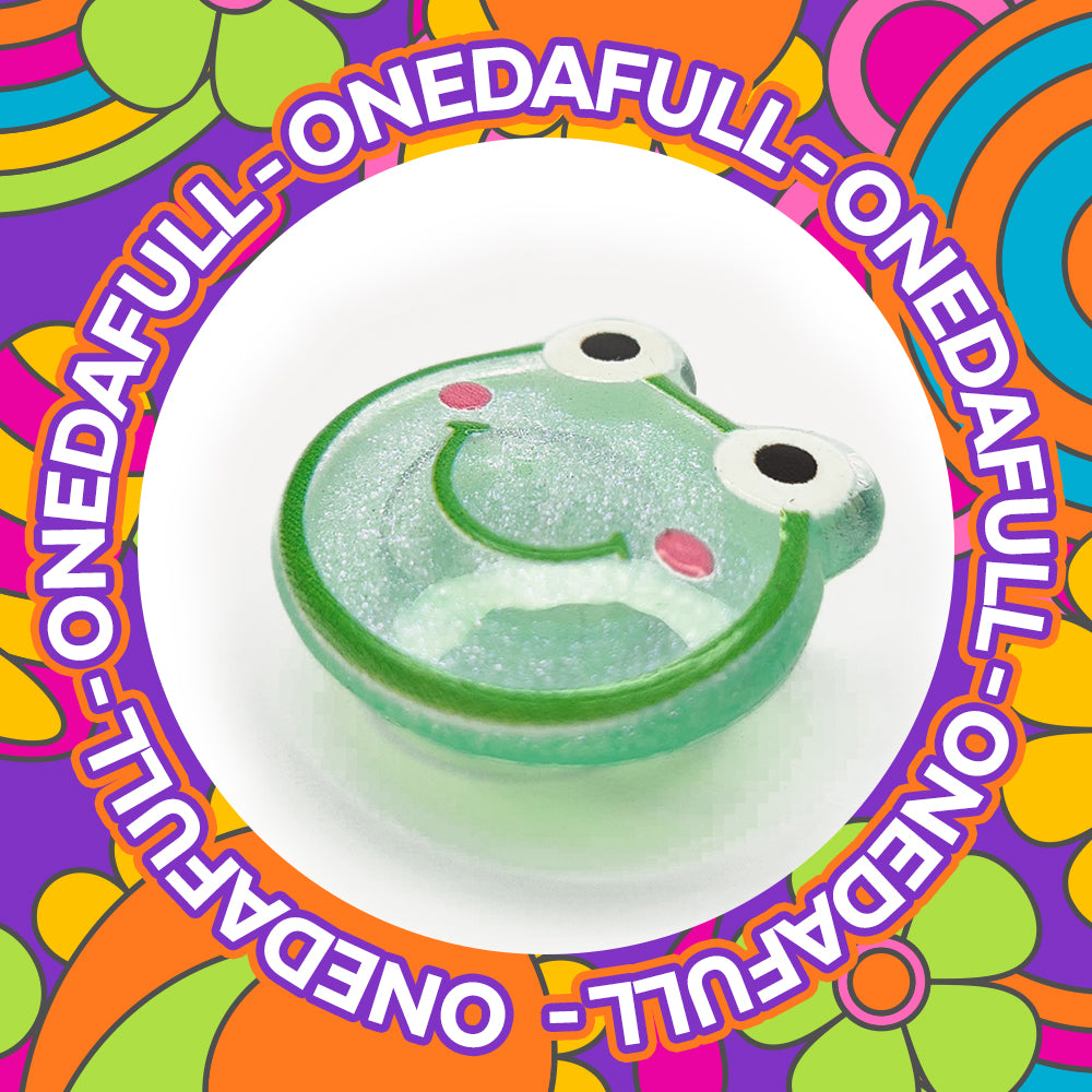 Beautiful Luxury 3d Resin Green Glitter Frog Cute Charm To Fit Crocs/Clogs