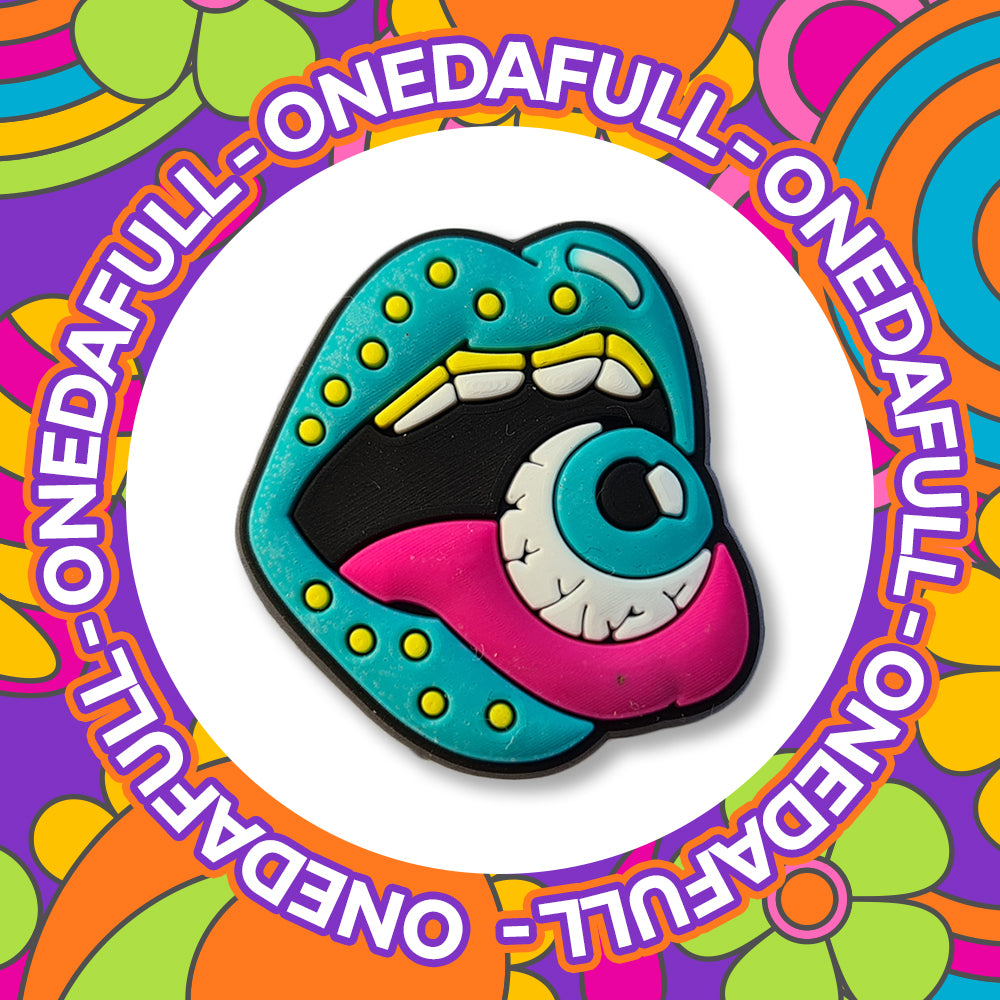 Spooky Horror Mouth Lips With Eye Ball Charm To Fit Croc