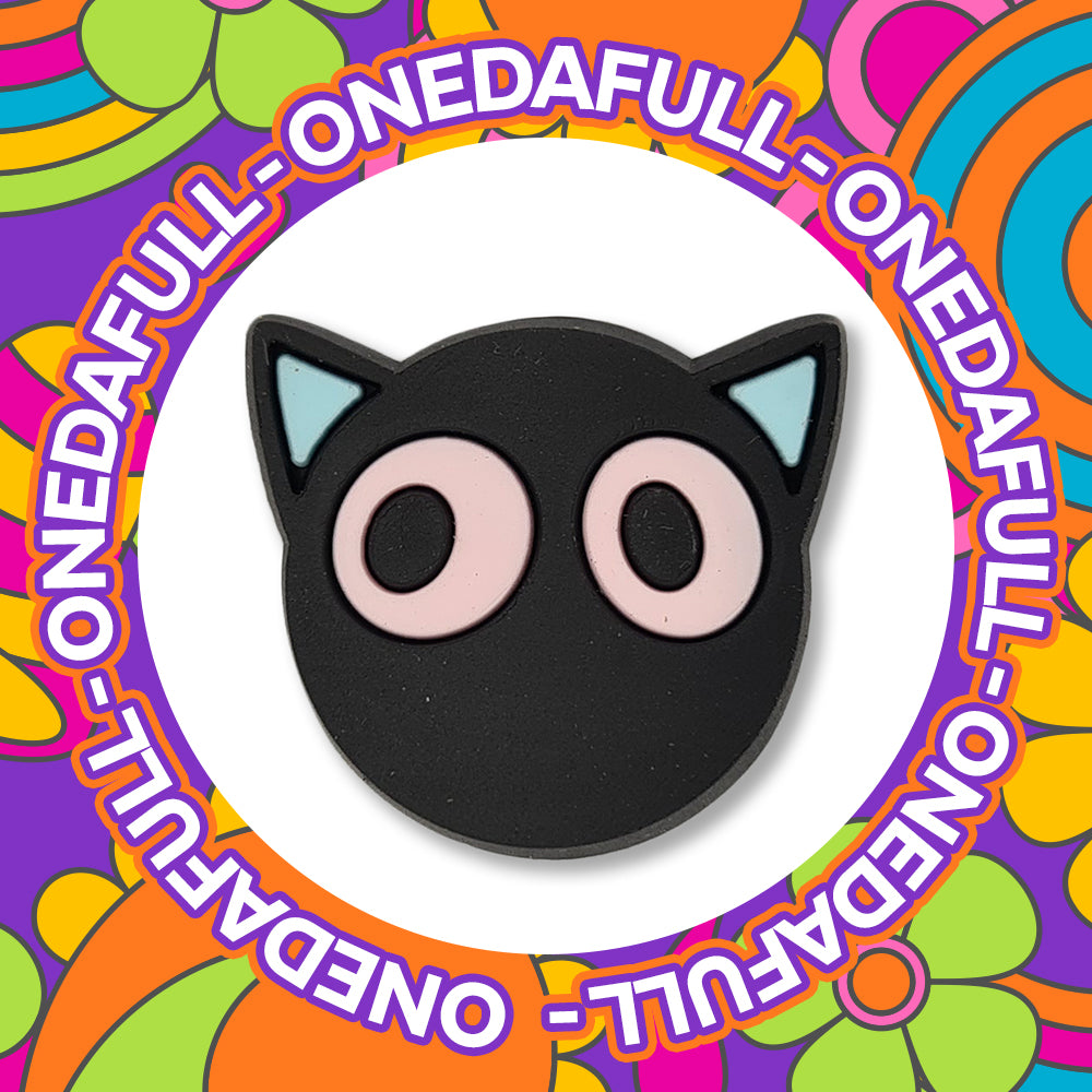 Spooky Black Cat Clog Charm