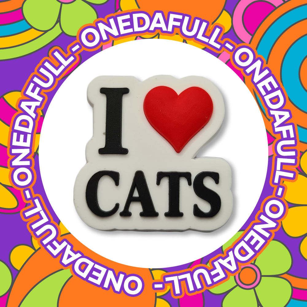 Super Cute I LOVE Cats Meow Charm To Fit Crocs/Clogs - PRETTY - Animal