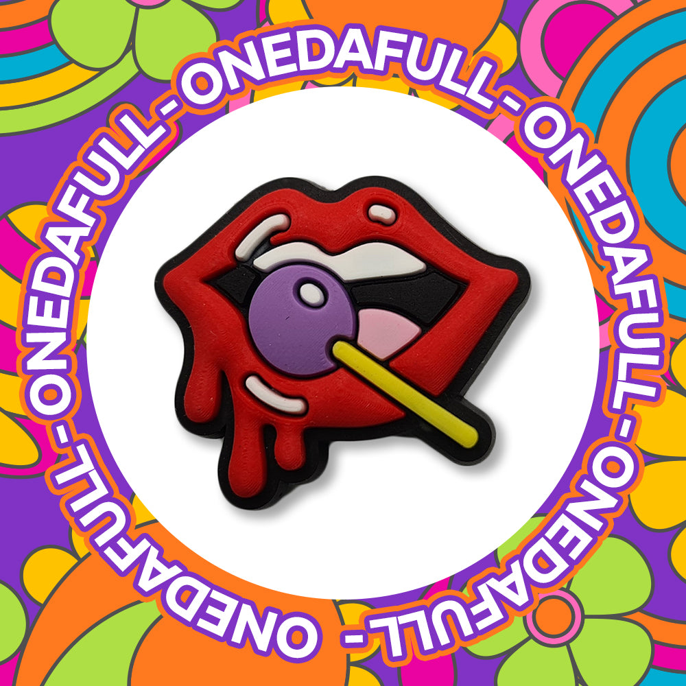 3D Dripping Red Lip Lollipop Charm for Crocs/Clogs