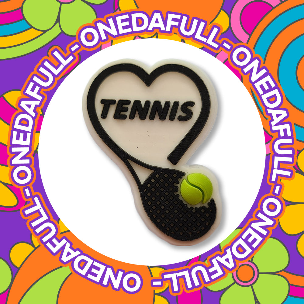 Super Cute Love Tennis Heart Sports Ball Charm To Fit Crocs/Clogs