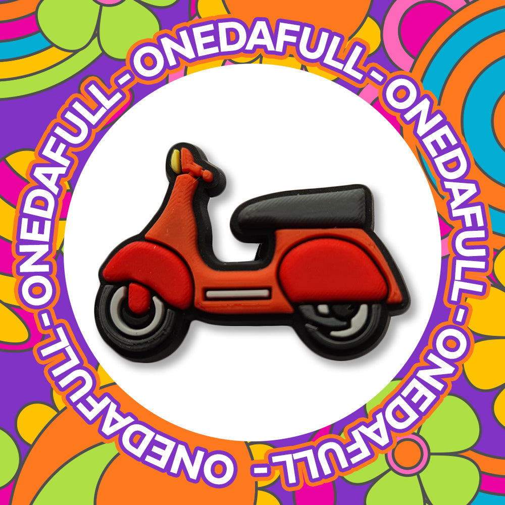 Super Cute Red Moped Scooter Charm To Fit Crocs/Clogs - Moped Vespa Mod Rocker