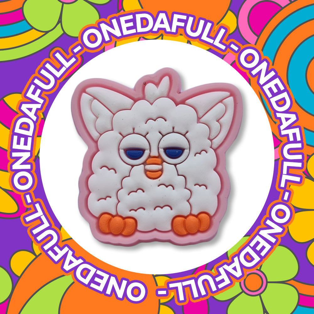 Retro White And Pink Furby Toy 90s Charm To Fit Crocs