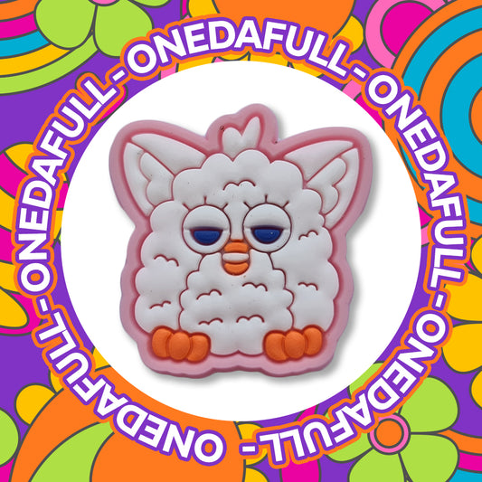Retro White And Pink Furby Toy 90s Charm To Fit Crocs