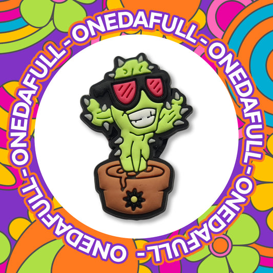 Smiling Cactus with Sunglasses Croc Charm